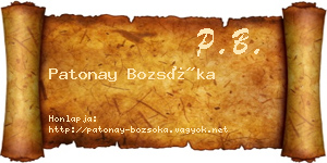 Patonay Bozsóka névjegykártya